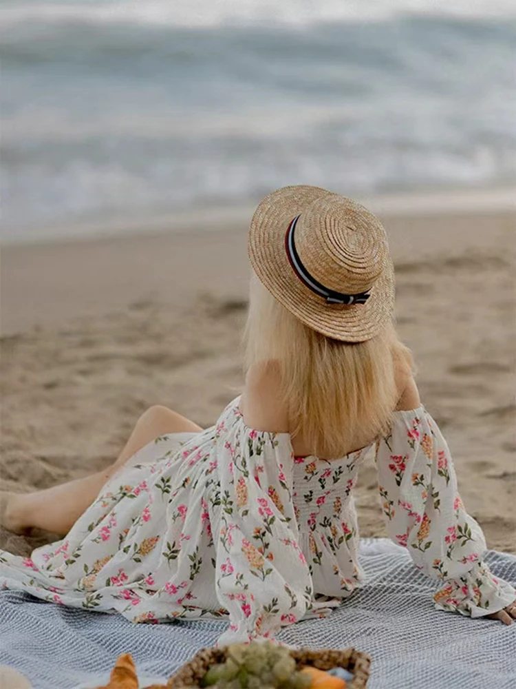 Baby Shower Abito premaman Servizio fotografico Abito lungo floreale a maniche lunghe Abito da gravidanza Fotografia da spiaggia Abiti amichevoli