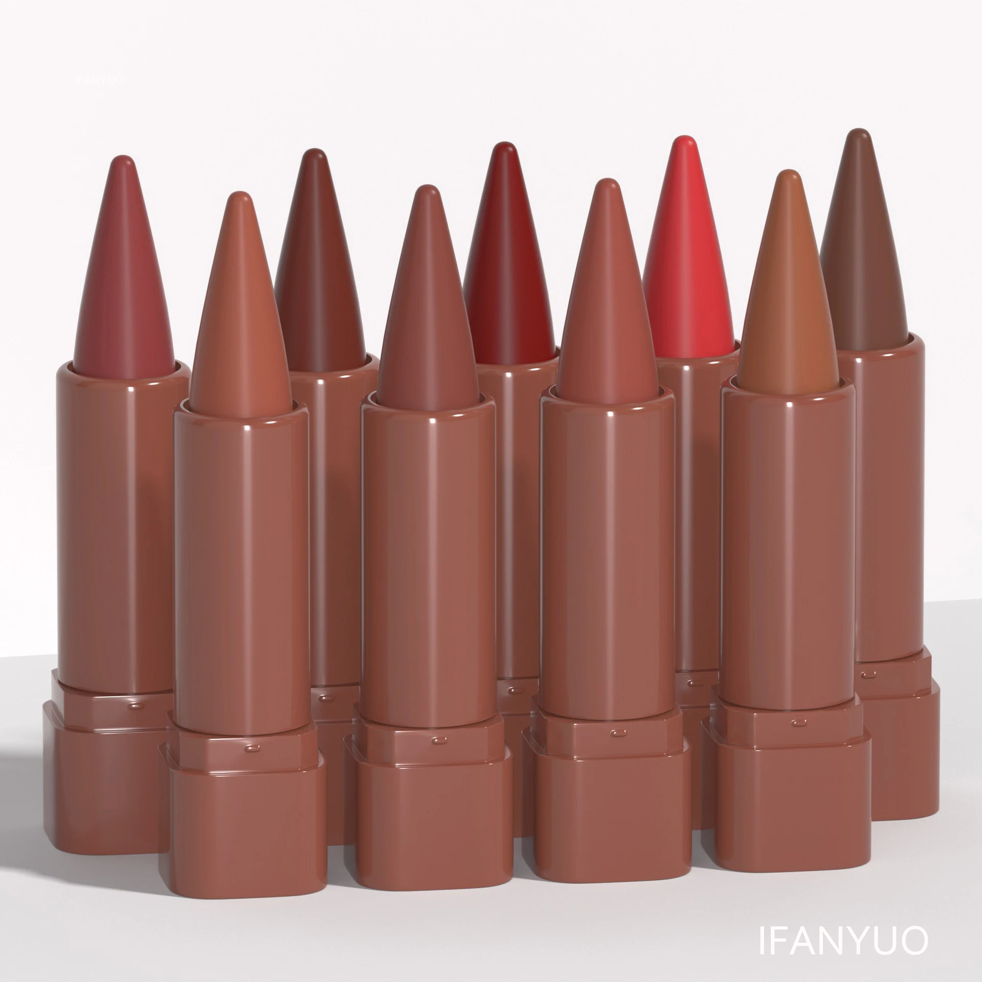 Penna per labbra sfumata opaca multicolore Rossetto opaco in velluto sexy duraturo Marrone nudo Contouring Tinta Lipliner Pastello Trucco labbra