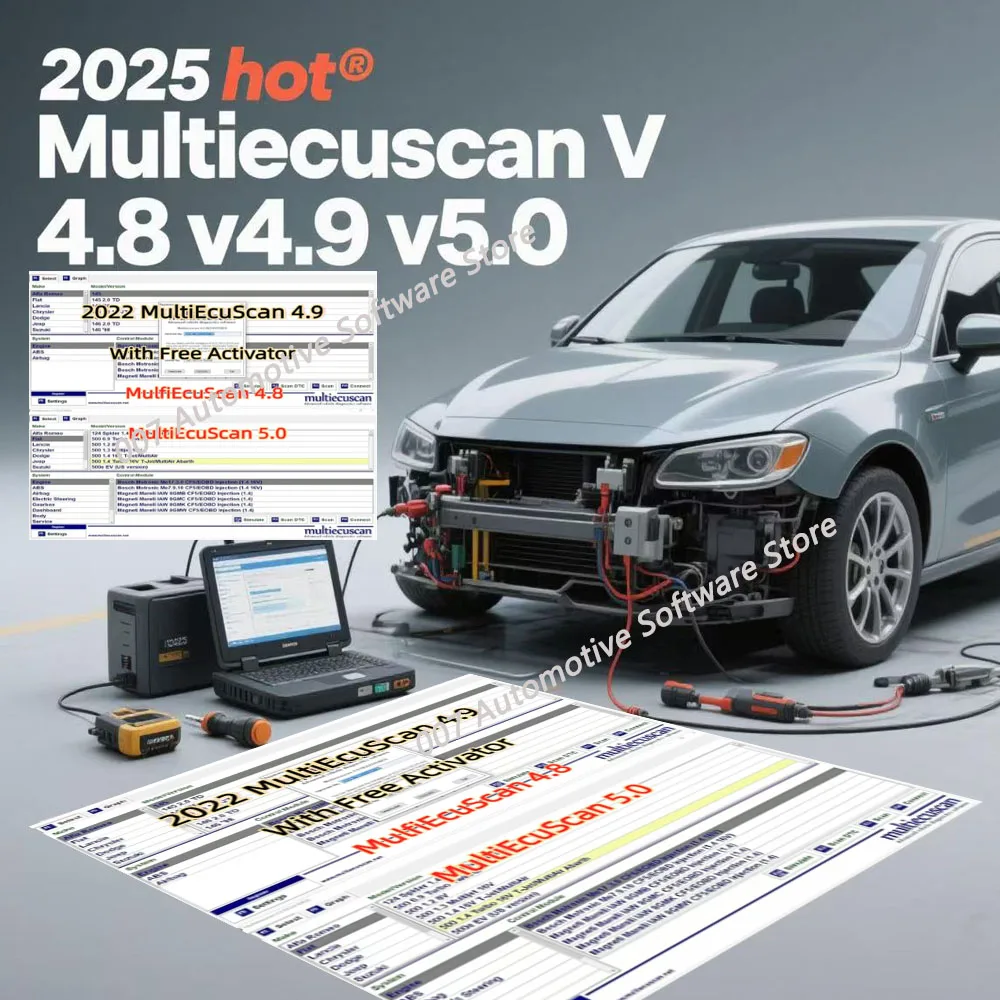 2025 caliente Multiecuscan V4.8 v4.9 v5.0 para Fiat Chrysler Dodge Jeep y Suzuki Scanner Software 4,9 funciona con herramientas ELM327/OBD II