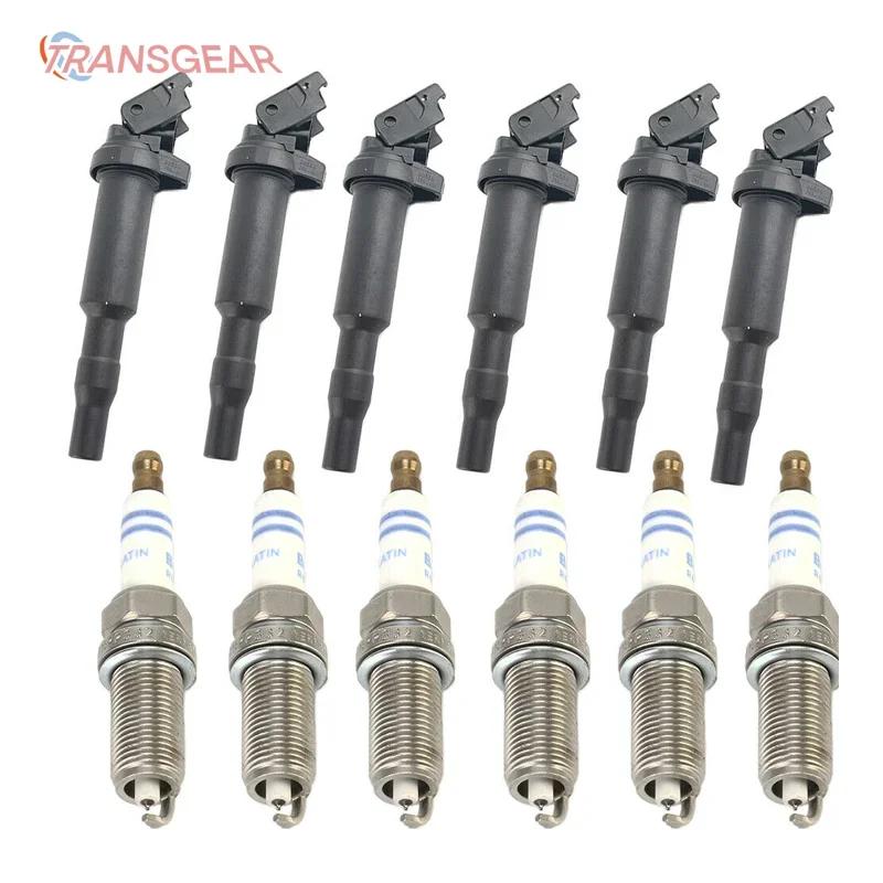 

12138647689 12138616153 Set of 6 Ignition Coils + 6 Spark Plugs Kit Premium Quality Suit For BMW 128i 335is 528i 0221504470