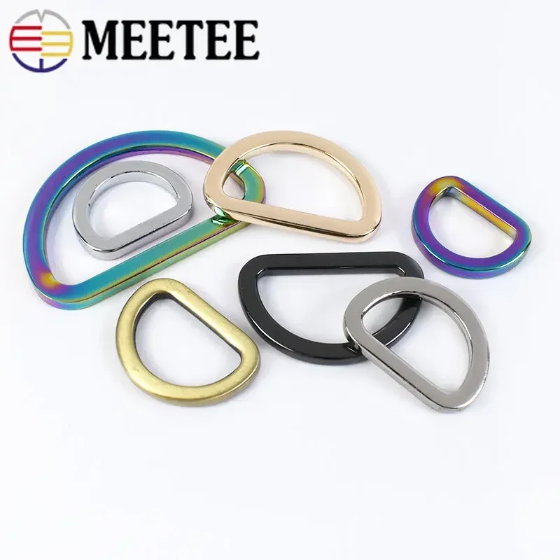 10/20pcs D Ring Buckles Bag Strap Metal Belt Buckle Clasp Leather Craft Garment Clothes Handbag Webbing Hook Loops DIY Parts