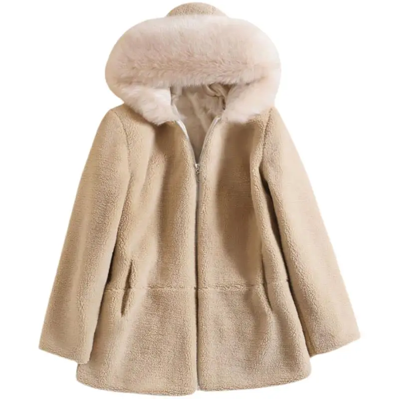 

2025 Hooded Thickened Faux Fur Coat 2023 Winter New 1130