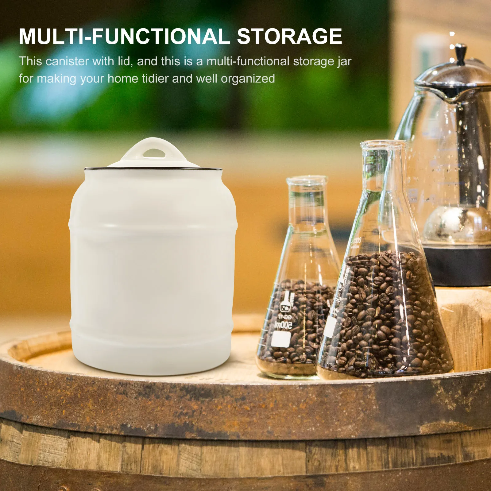 

Ceramic Tea Canister with Lid Sealed Storage Jar for Coffee Sugar Food Container Kitchen Organizer Tea Holder Sugar Jar