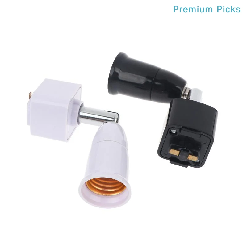 portableAdjustable 90 Degree Rotatable E27 Lamp Base Converter 110-220V Easy Replace LED Bulb Socket for Indoor Lighting