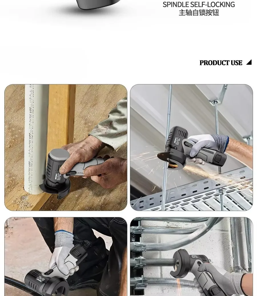 12V Lithium Battery Mini Angle Grinder, Portable Wireless Grinding Cutting Polishing Machine