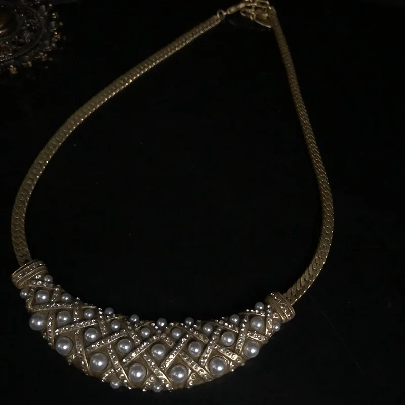 

Винтажный комплект украшений с жемчугом для женщин: колье, серьги, кольцо в стиле ретро 80-х, элегантные аксессуары для свадьбы и вечеринки