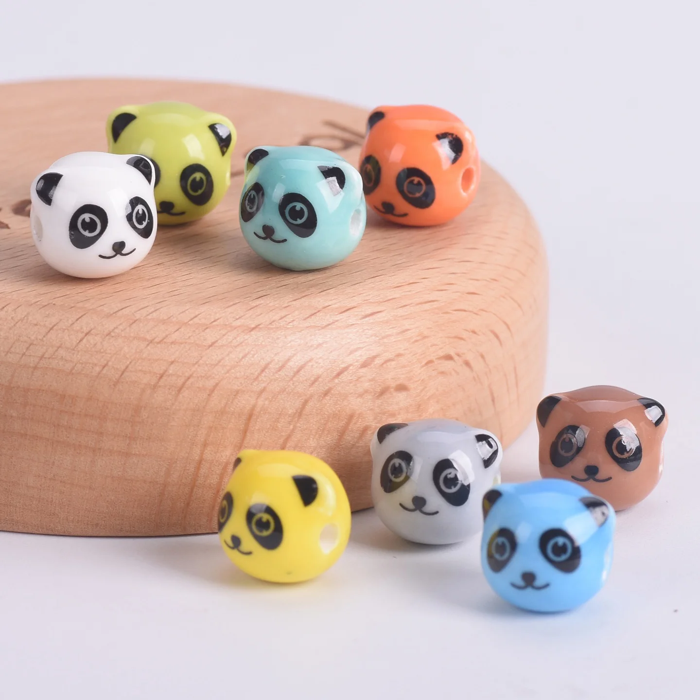 10 قطعة شكل رأس الباندا 12 مللي متر اليدوية السيراميك الخزف فضفاض الخرز لصنع المجوهرات Crafts بها بنفسك الحرف النتائج اكسسوارات
