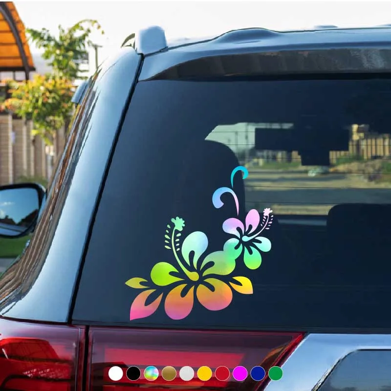 Vibrant Flower Car Window Decals Auto Stickers for Rear Windshield Bumper Cover Scratches Creative Bloom Motorcycle Decoration