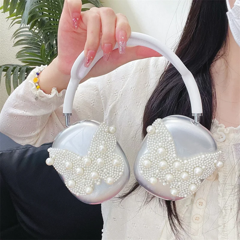 

Pearl Butterfly Head-Mounted Bluetooth Headset, Suitable for Apple AirPodsmax, High-Grade, 3-Dimensional, Protective