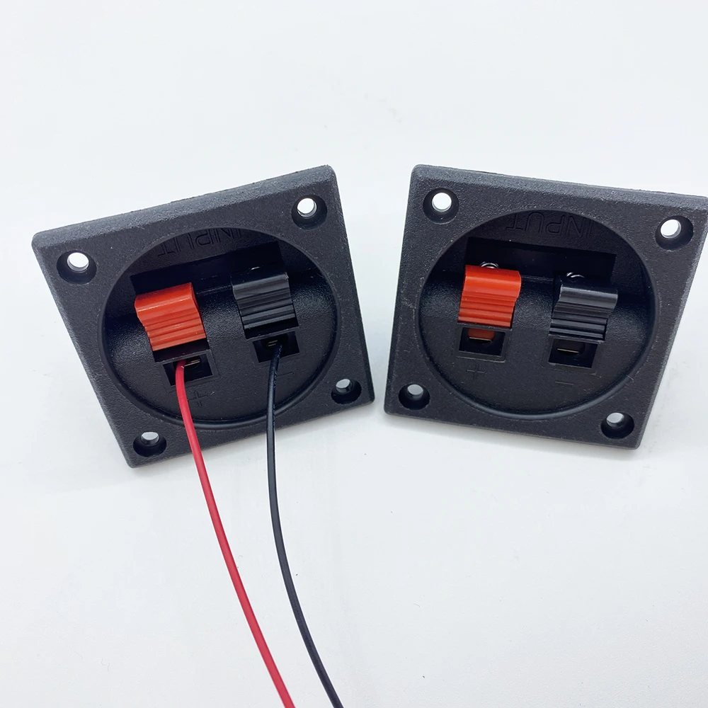 1Pcs Square WP2-7 2 Pole Speaker Panel Wiring Jack Load Spring Terminal WP2-7 Aging Clip Push In 2Position Audio Clamp Connector