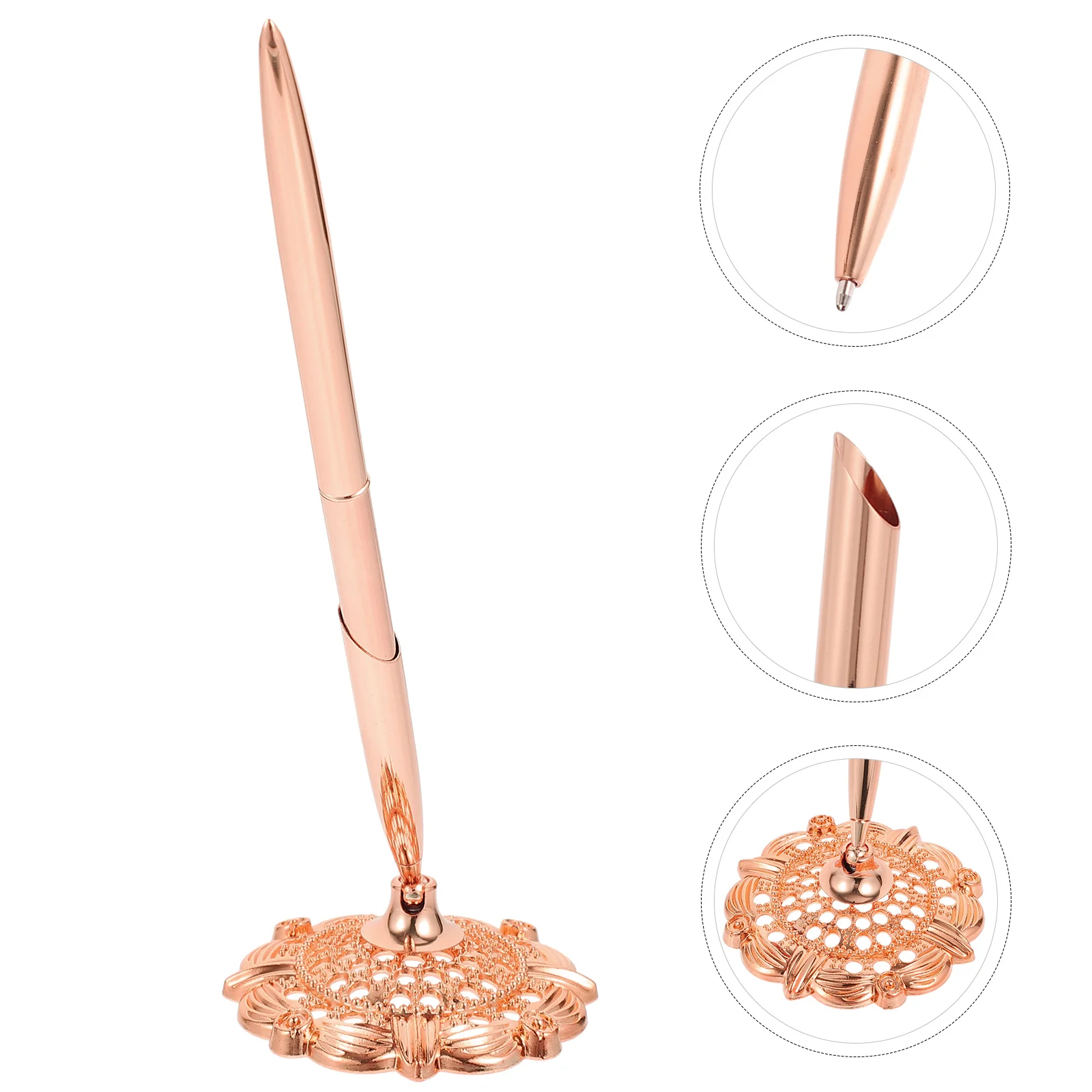 

Rose Gold Wedding Sign Pen Signing Pencil Holder Bank Accessory Bride Hotel with