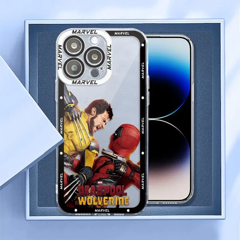 Marvel Deadpool And Wolverine Cover Phone Case for iPhone13 Pro Max SE 8 7 Plus XR 14 15 Pro Max 11 12 Mini XS Max Clear Soft