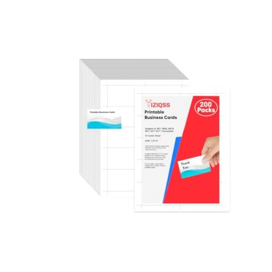 

Thick Business Cards 200 Printable Business Card, 3.5" x 2" Business Card Paper Compatible with Laser and Inkjet Printer, Doubl