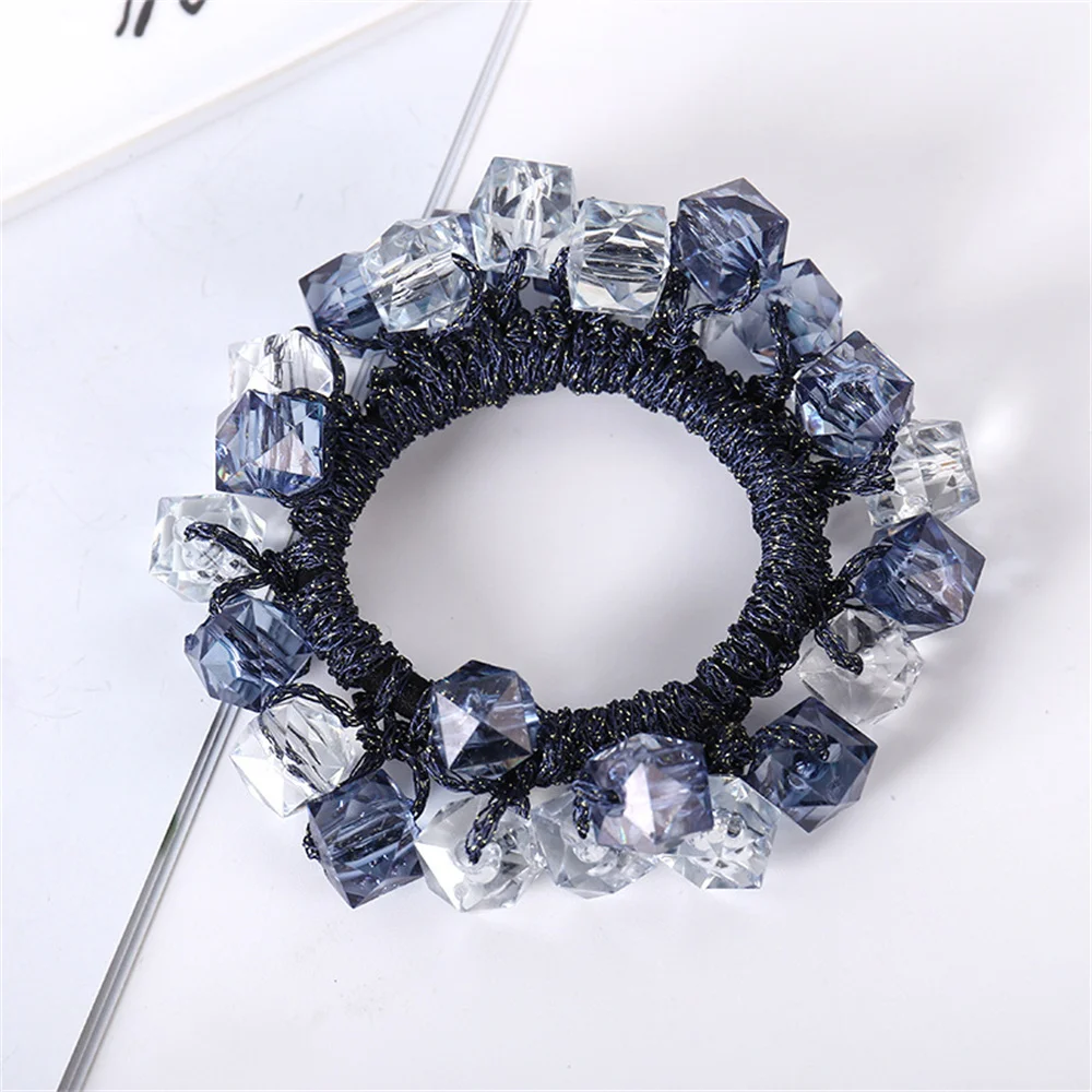 New Pearl Beaded Hair Ties Scrunchies Crystal Elastic Hairband Hair Rope Ponytail Holders Rubber Gum Hair Accessories For Women