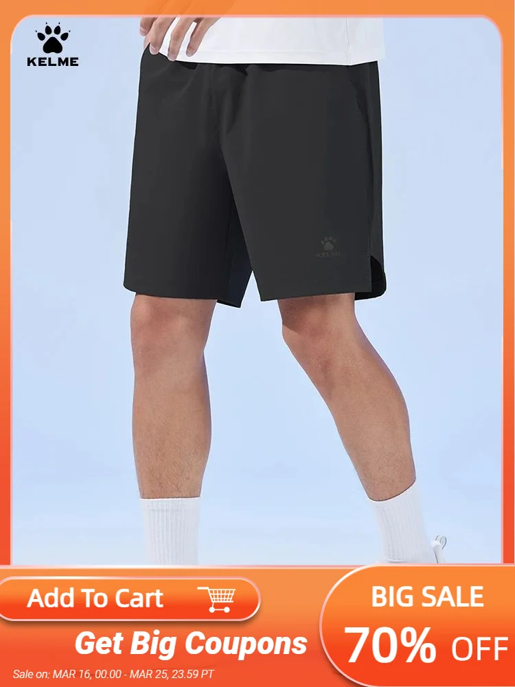 KELME Woven Sports Shorts Men\'s Summer Quick Dry Training Running Fitness Split Five Pants