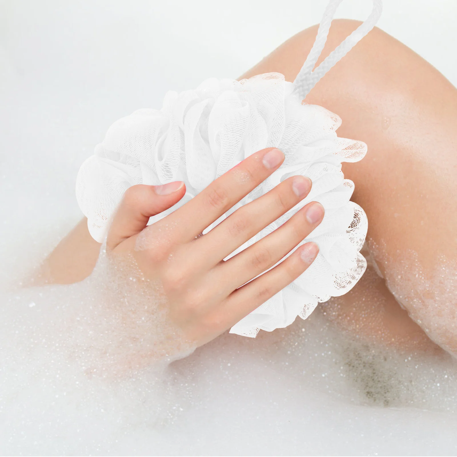 

6pcs Bath Towel Flowers Body Wash Sponge Portable Household Wear-resistant Daily Shower Loofah Travel Pe Loofahs Bathing Ball