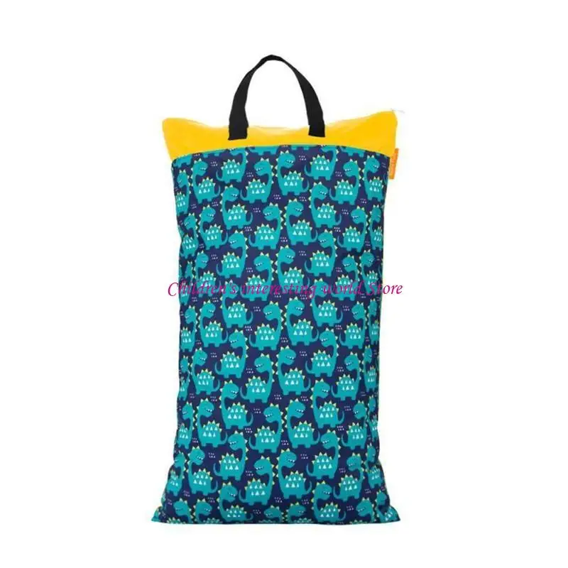 Waterproof Wet Bag Reusable Washable Wet Dry Bag Baby Cloth Diaper Gym Clothes Travel Bag Beach Pool Swimsuits Pocket 425F