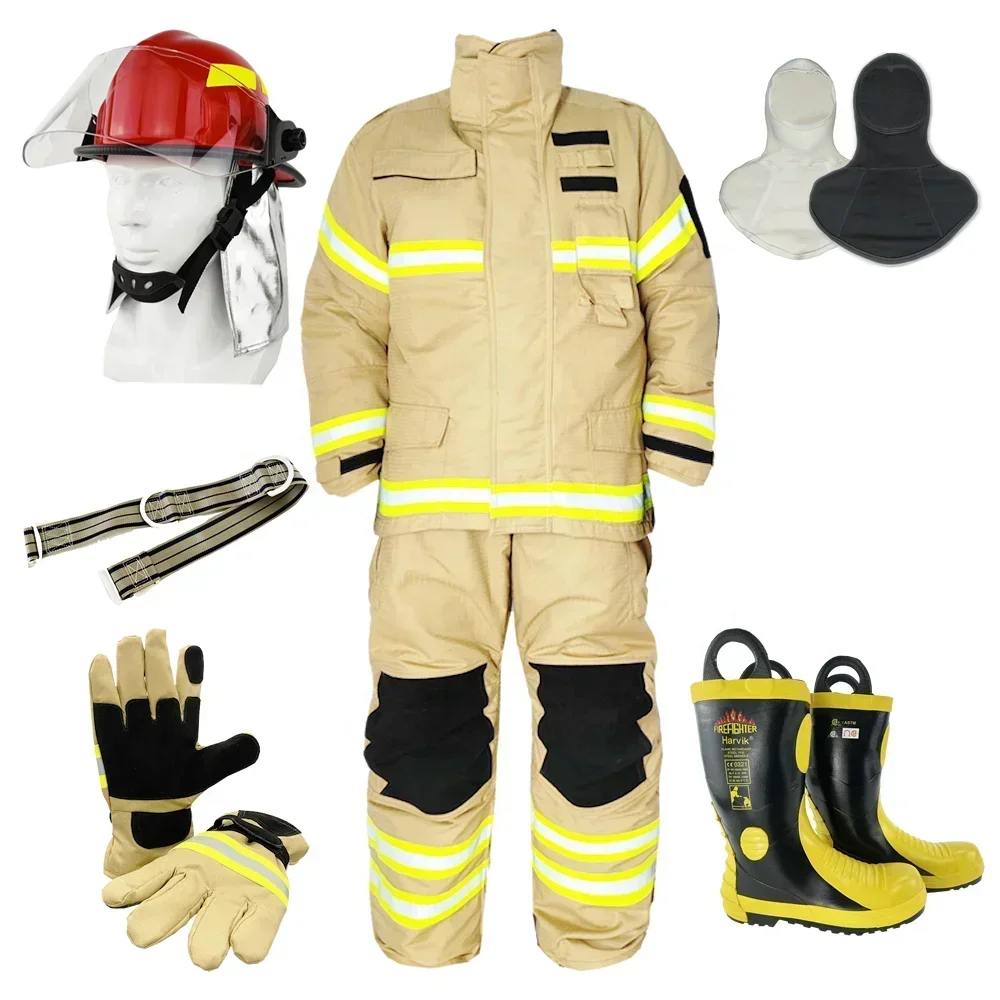 NFPA 1971 EN469 Aramid Nomex IIIA 3 M Reflective Tape Nomex Fire Fighting Fire Suit Hot sales