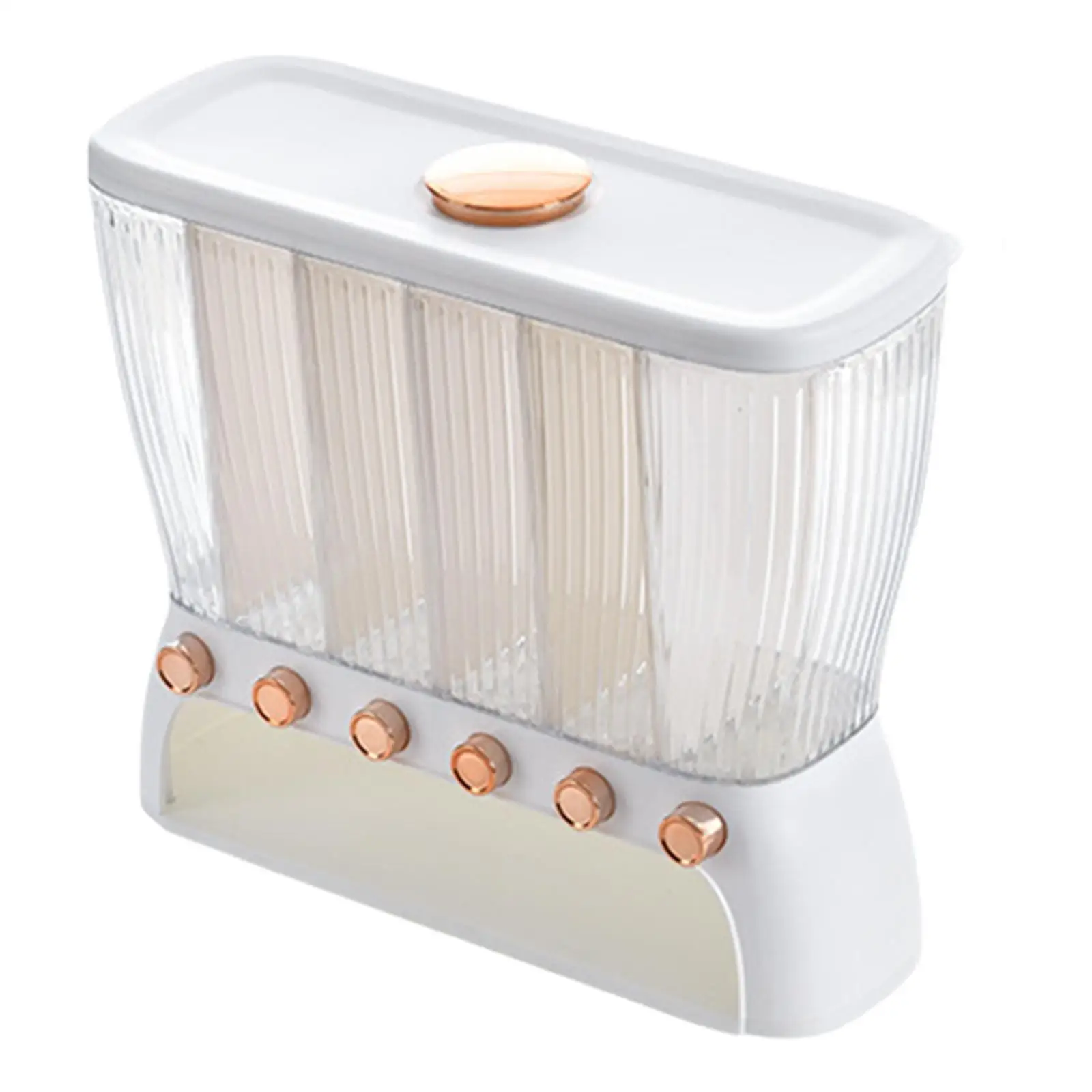 Tabletop 6 Grid Rice Dispenser Grain Dry Food Dispenser 6 Internal Partitions Convenient Easy to Use Visible Widely Used Sturdy