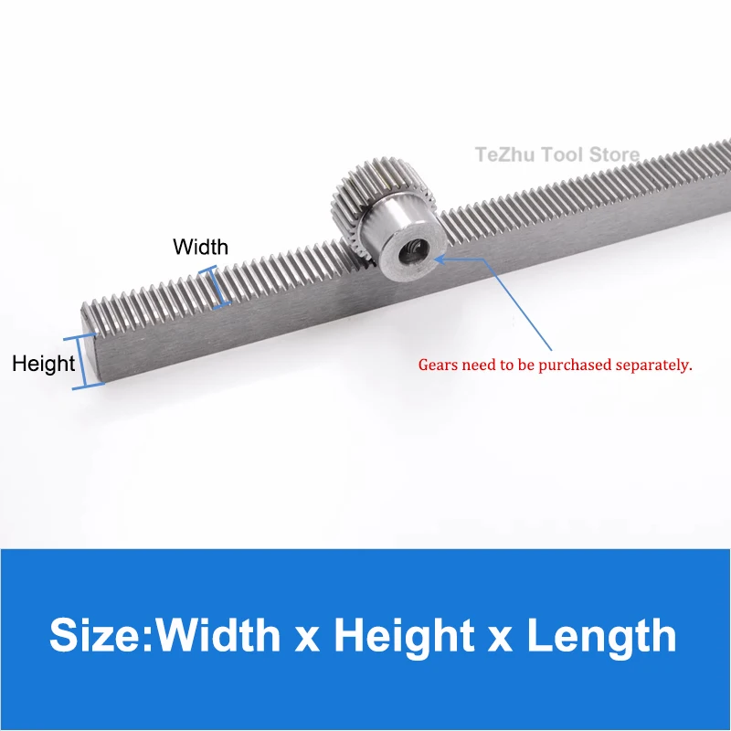 1pcs 0.5 Modulus Straight Rack Gear 45# Steel Precision Gear Rack Mechanical Track Length 500mm 1000mm Supports Customization