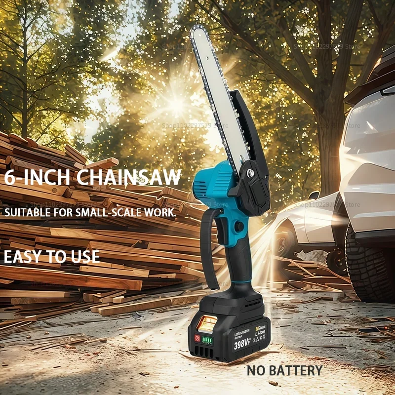 【セール中】6 インチ コードレス ミニ チェーンソー 18V ハンドヘルド電動ツリー トリミング ソー 充電式ガーデニング ツール 剪定と造園用