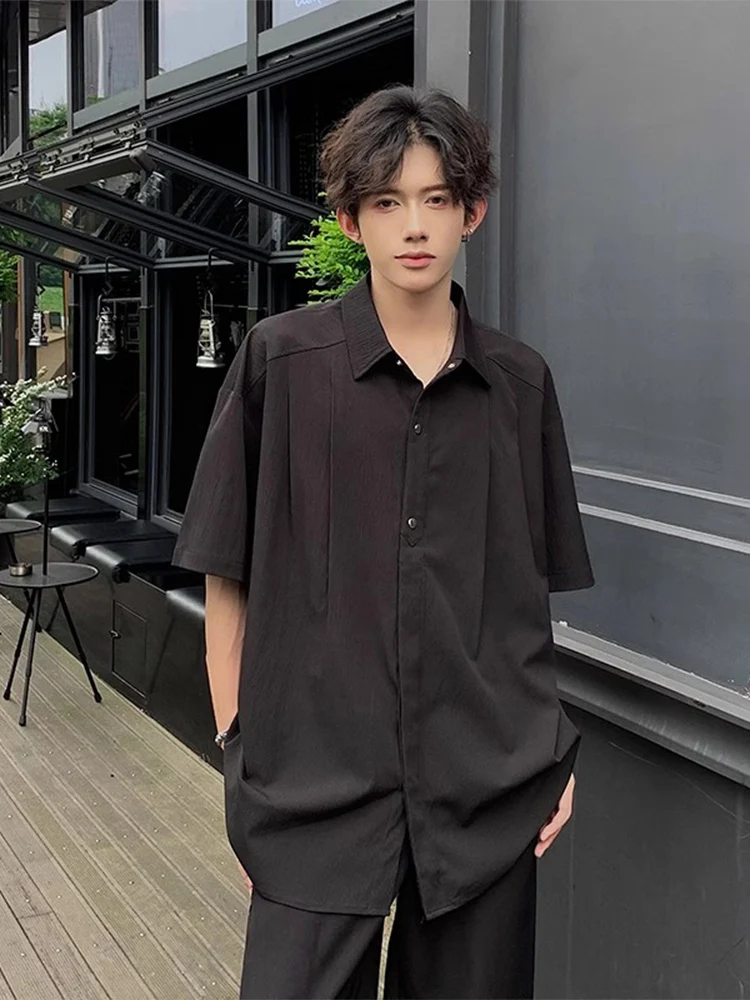 Cleanfit White Deconstructed Short Sleeve Men's Shirt Summer Trendy Brand High-End Feeling Light Jacket Youth Popular Loose Fit