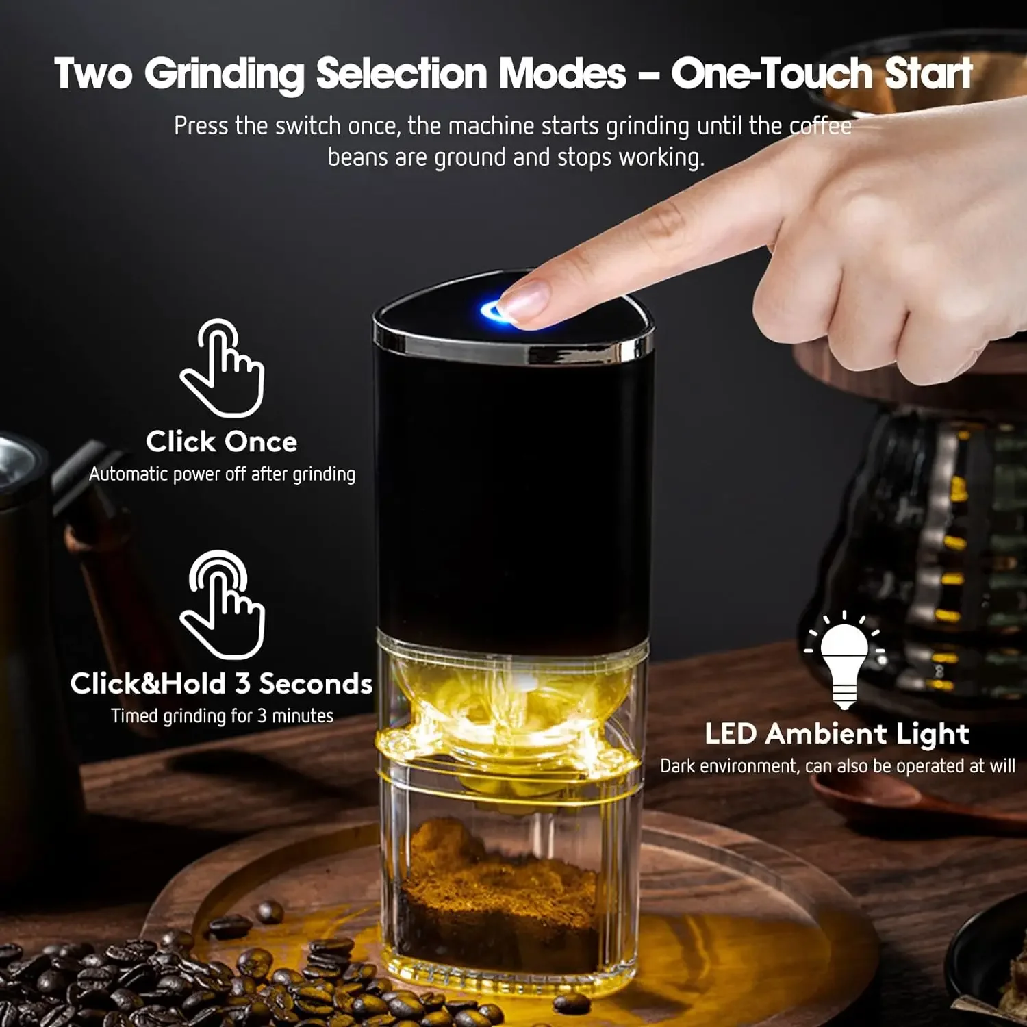 Wireless Electric Portable Espresso Coffee Machine for Car & Home Camping Coffee Maker Capsule Powder Travel Coffee Maker