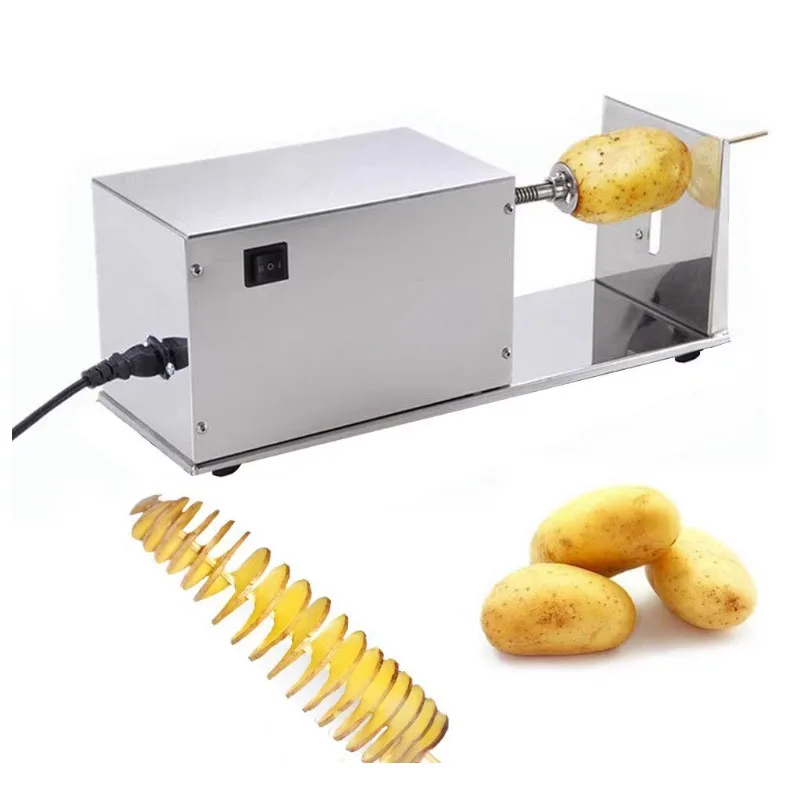 Slicer Potato Tower Machine Commercial Multi-Functional Electric Spiral Stainless Steel Tornado Rotary Vegetable Chip Cutter