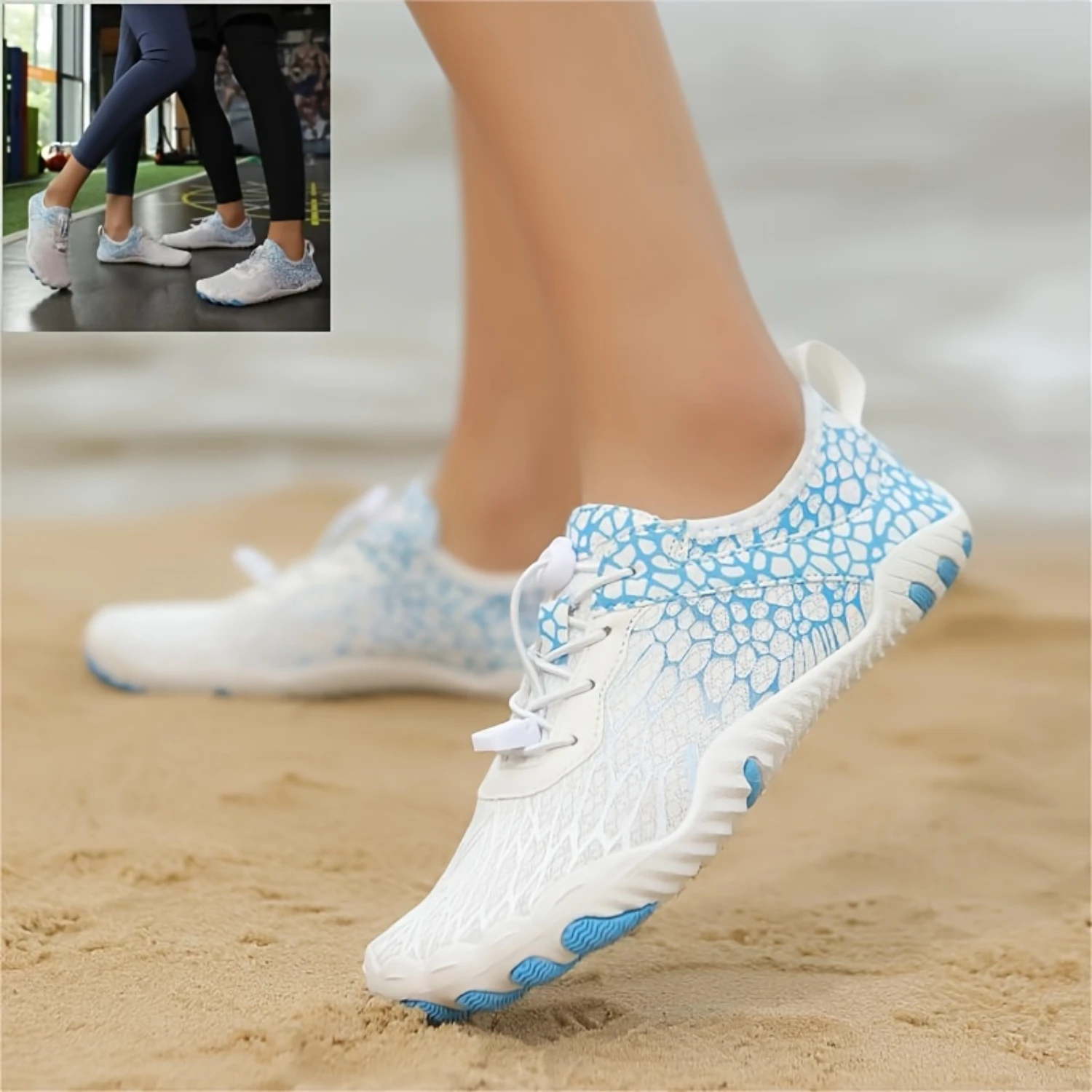 

Women's & Men's Quick-Dry Water Shoes, Aqua Barefoot Swim Shoes, Slip-On Soft Beach Shoes, Lightweight for Pool Beach Surf Walk