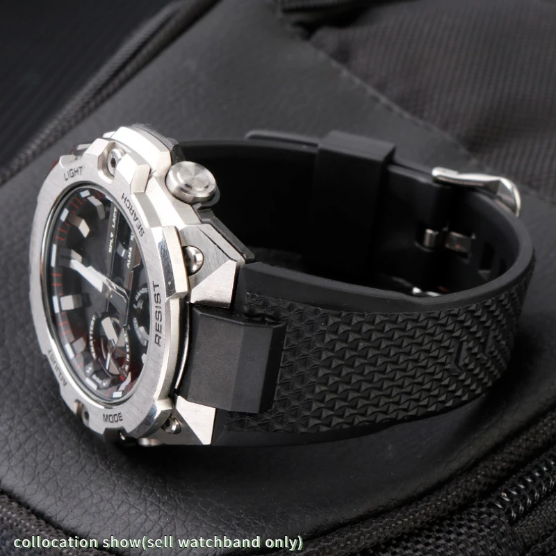Correa de goma para reloj Casio G-SHOCK para hombre, accesorios de Resina de silicona convexa, corazón de acero, GST-B400/AD convexo, GST-B400BD