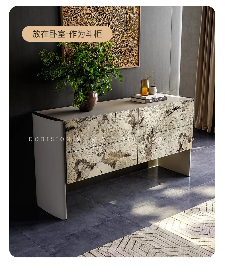 

Italian light luxury door cabinet, living room decoration cabinet, simple modern bedroom side cabinet, paint chest cabinet