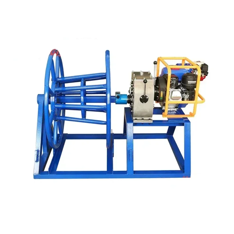 1Ton hyunda forest logging powered portable lifting hoist  petrol gasoline winch  for receiving line