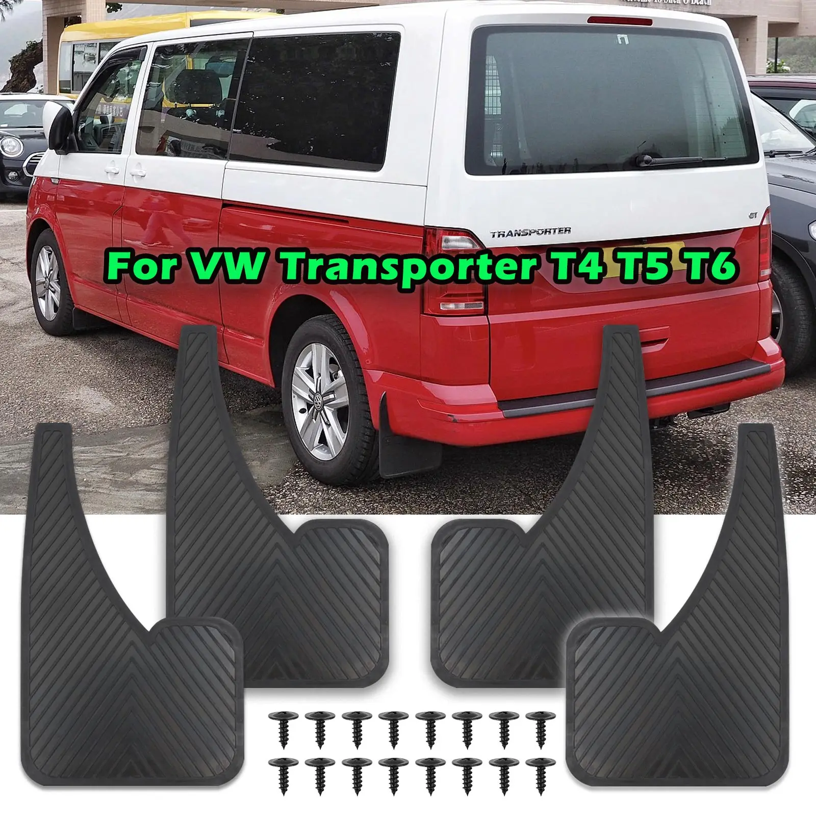 Rubber Car Mud Flaps Front Rear Fender Mudflaps For VW Transporter T4 T5 T6 Multivan Caravelle Motorhome Camper Mudguards