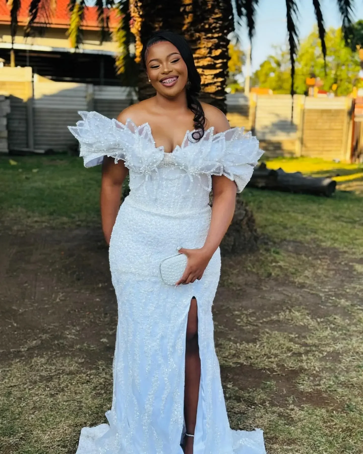 Brown Illusion Mermaid Prom Dress Full Sleeves Beaded Sequined Evening Formal Party Reception Birthday Special Occasions Gown