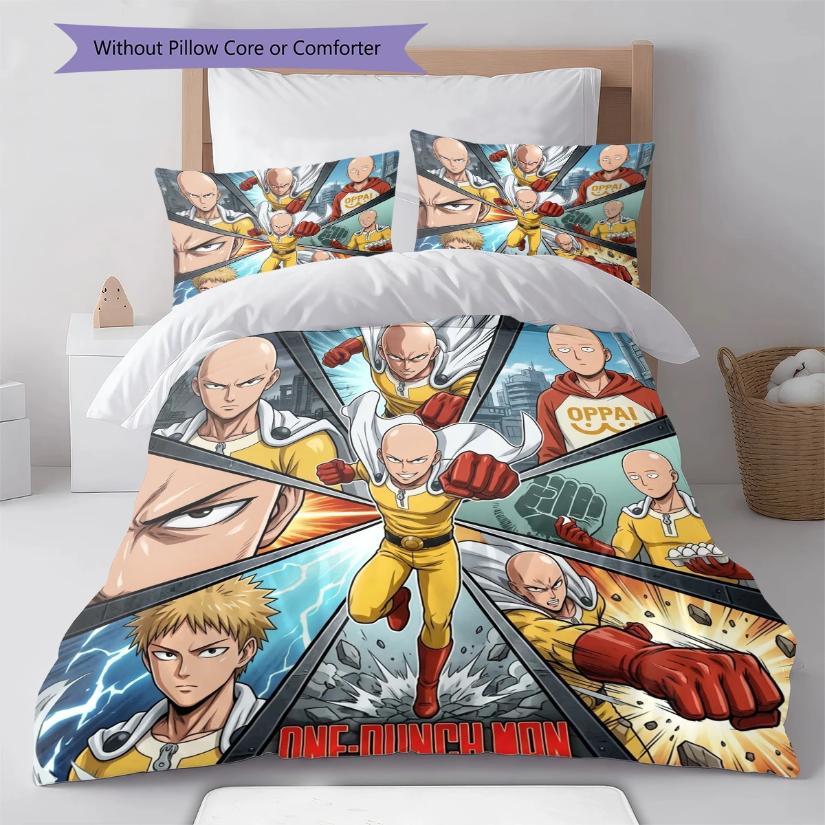 Afbeelding 7: One-Punch Man zacht comfortabel dekbedovertrek, kinderbeddengoedset cadeau, meerdere maten -HE41
