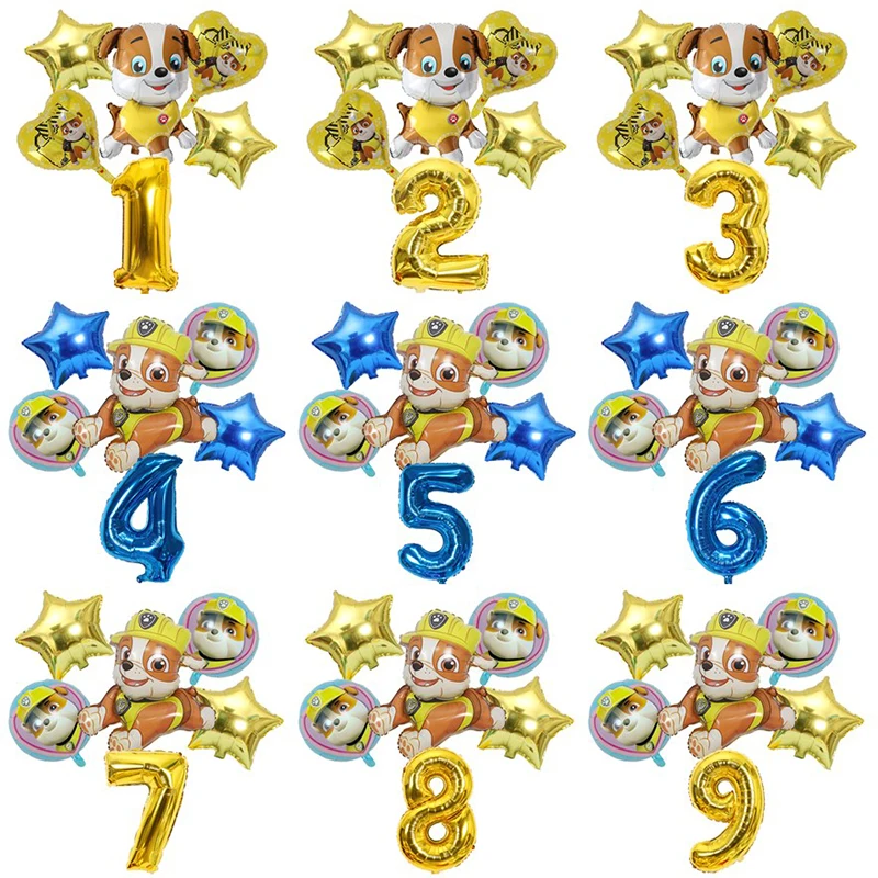 Paw patrol toy balloon Rubble Puppy model Decorative aluminum balloon Birthday party room decoration Children gift cartoon set