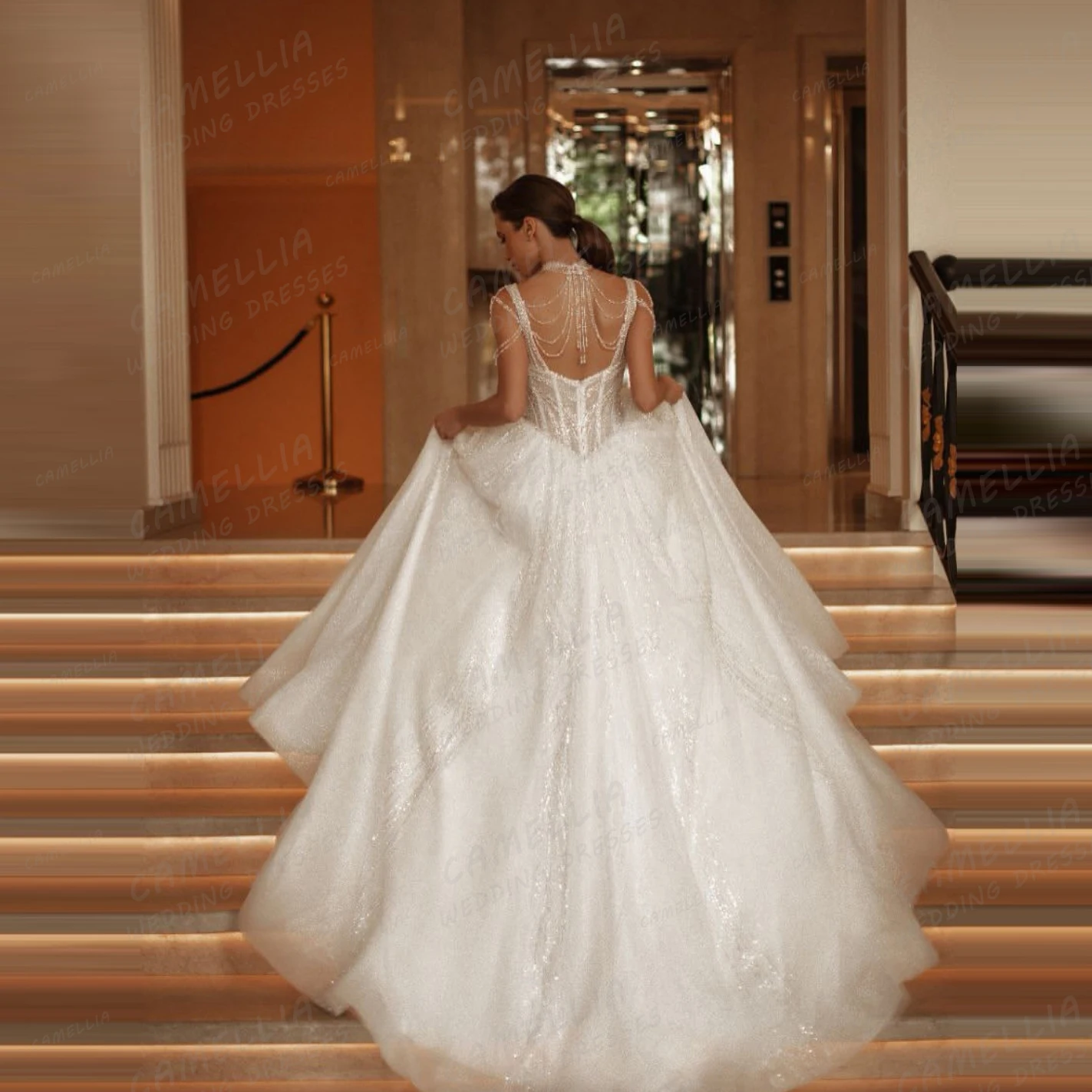 Apliques requintados uma linha vestidos de casamento feminino fofo vestidos de baile de noiva moda vestidos de novia personalizado robe de mariée