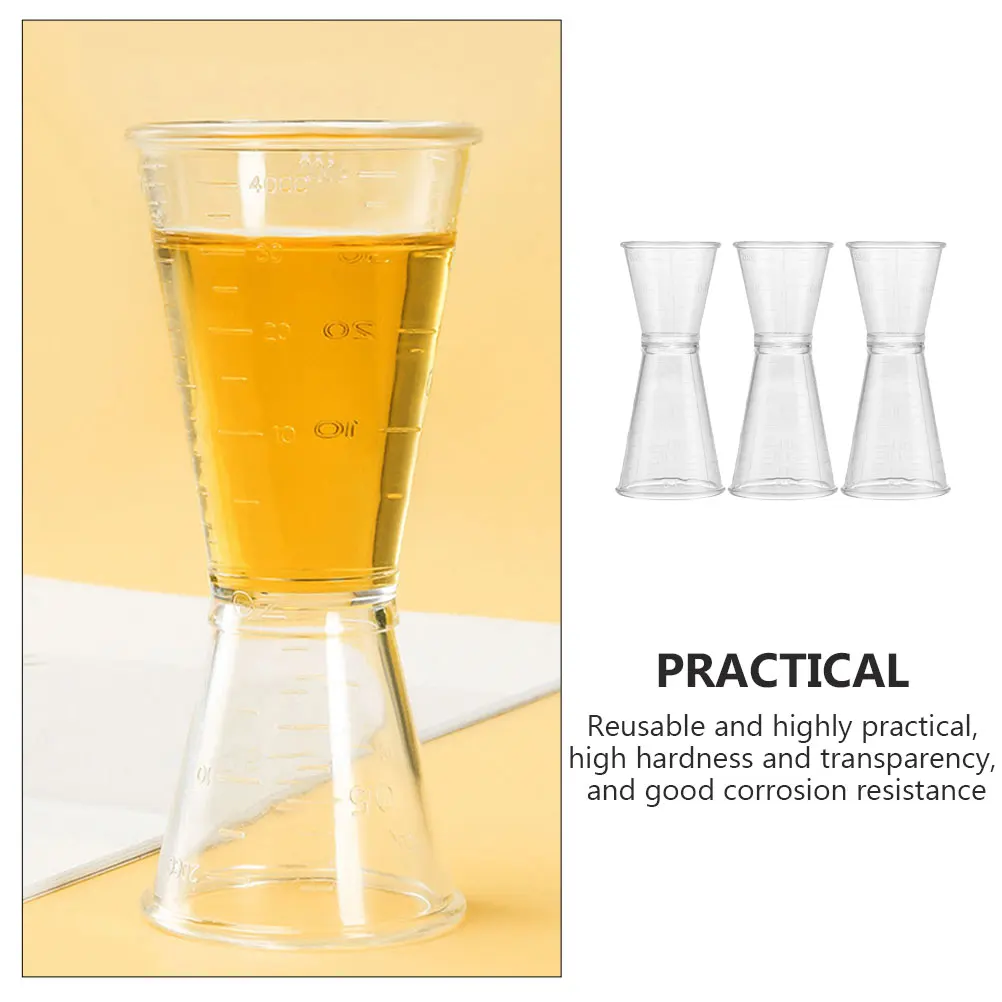 

3Pcs Plastic Double Jigger Measuring Tool Lightweight Compact for Precise Cocktail Drink Measurement Double Jigger