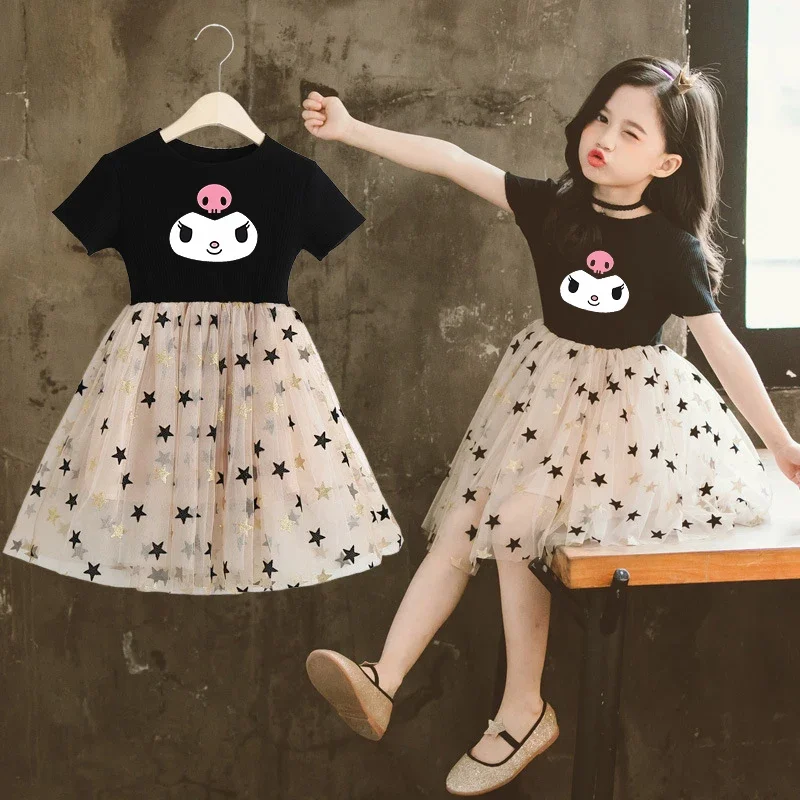 Sanrio Kuromi Christmas Skirt Girl Costume Dress Party Fancy Princess Dress Christmas Cosplay Dress Set Clothing Birthday Gifts