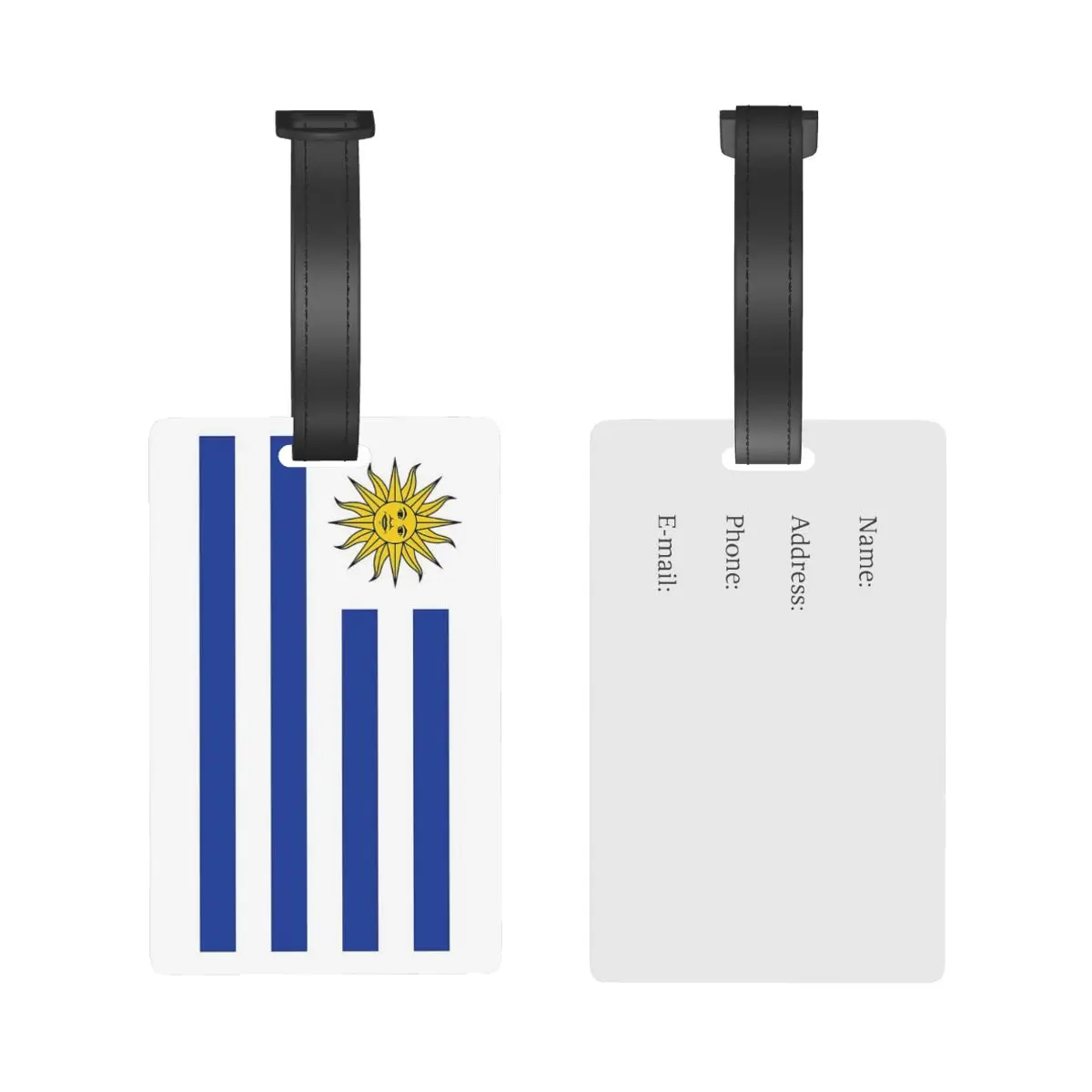 Uruguay Flag Banner Luggage Tags Suitcase Accessories Travel PVC Cute Baggage Boarding Tag Portable Label Holder ID Name Address