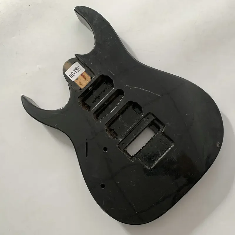 

HB795 Left Hand Electric Guitar Black Color HSH Pickups Unfinished Floyd Rose Guitar Body in Solid Wood for DIY Replace