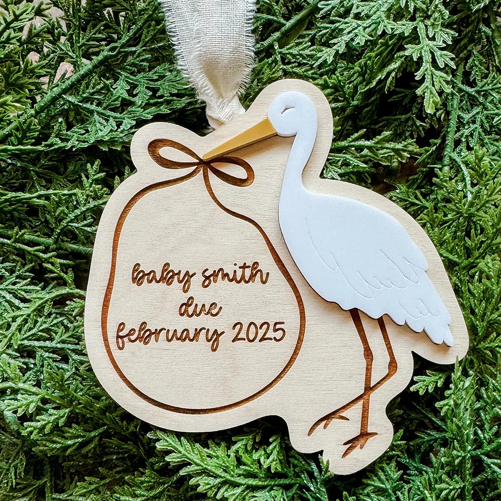 Customize a personalized announcement decoration | Heron Christmas decoration | Christmas decoration | Expectant mother decorati
