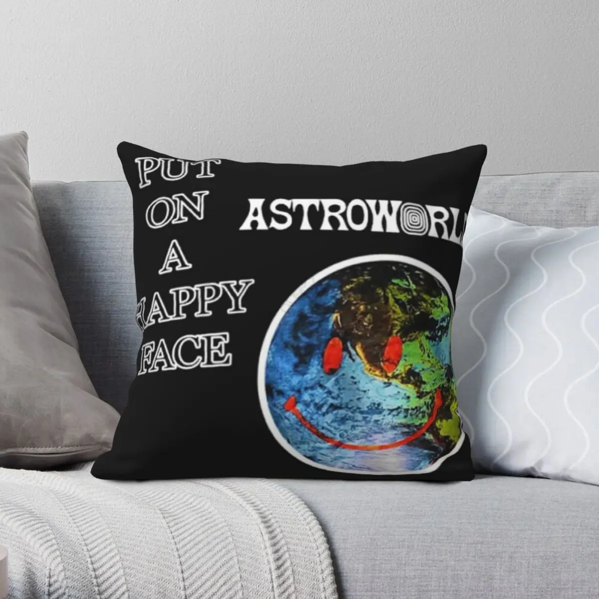 Astroworld Square Pillowcase Polyester Linen Velvet Creative Zip Decorative Pillow Case Bed Cushion Cover 18