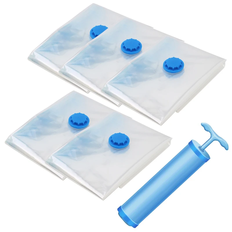 2/3/5pc Vacuum HStorage Bags,for Bedding,Pillows,Towel,Clothes household Travel Storage Bag,With Hand-Pump,Vacuum Bag Package