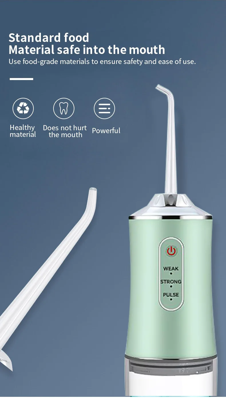 USB Portable Water Flosser 240ML Oral Irrigator with 4 Nozzles Dental Cleaning Jet Tool for Teeth Pick Mouth Oral Cleaning Agent