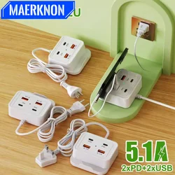 Multiport USB Power Strip 5.1A Fast Charging Type C Socket Charger for iPhone Samsung Xiaomi EU US Plug Wall Charger