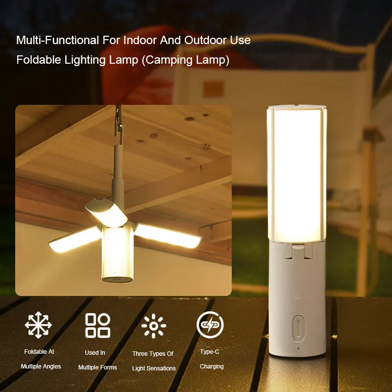 Folding camping hanging Light 3color eye protection reading desk lamp portable Charging night lighting For outdoor/Study/Work