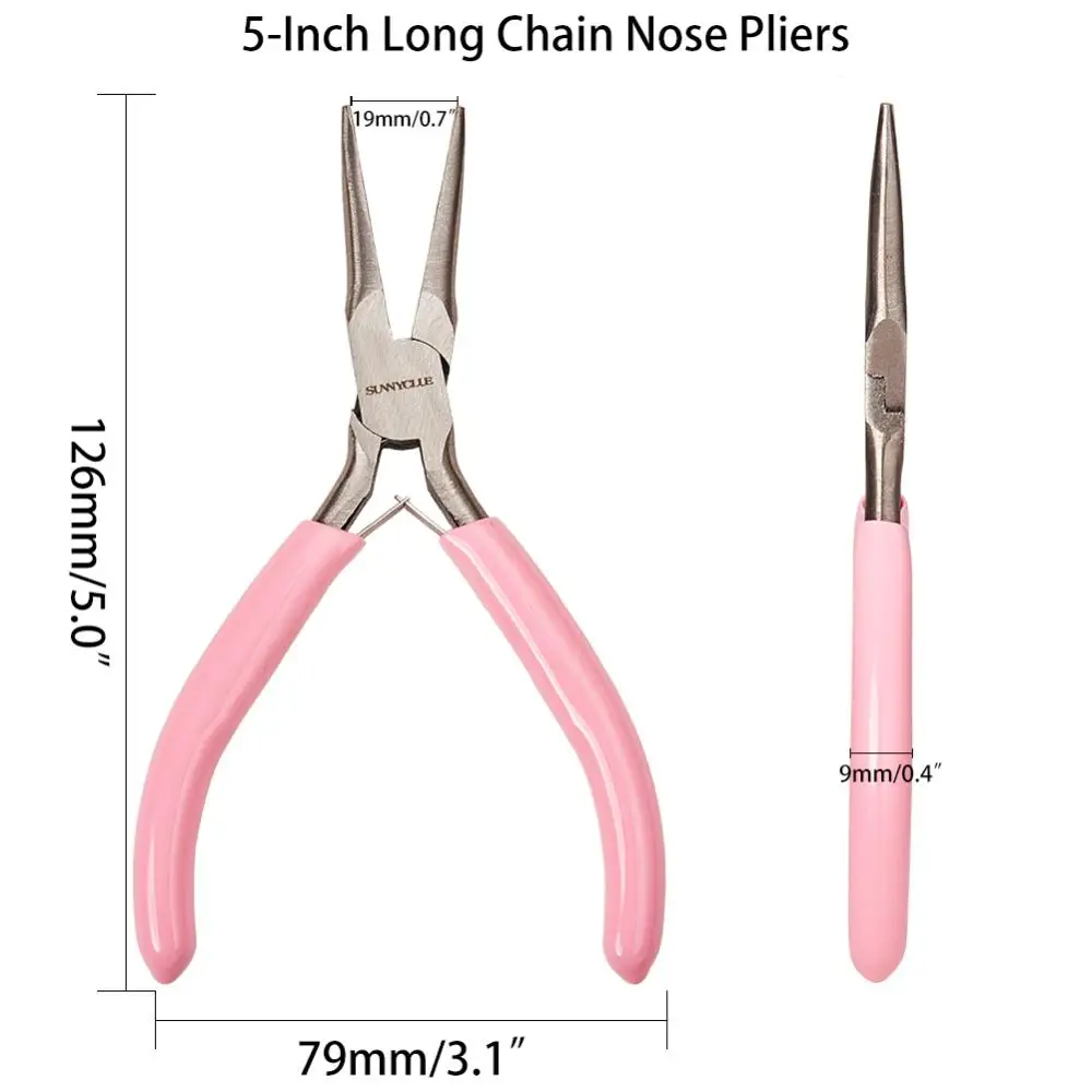 1 Piece 45# Carbon Steel Jewelry Pliers Long Chain Nose Pliers Portable Durable Hand Tools DIY Crafts Making Supplies