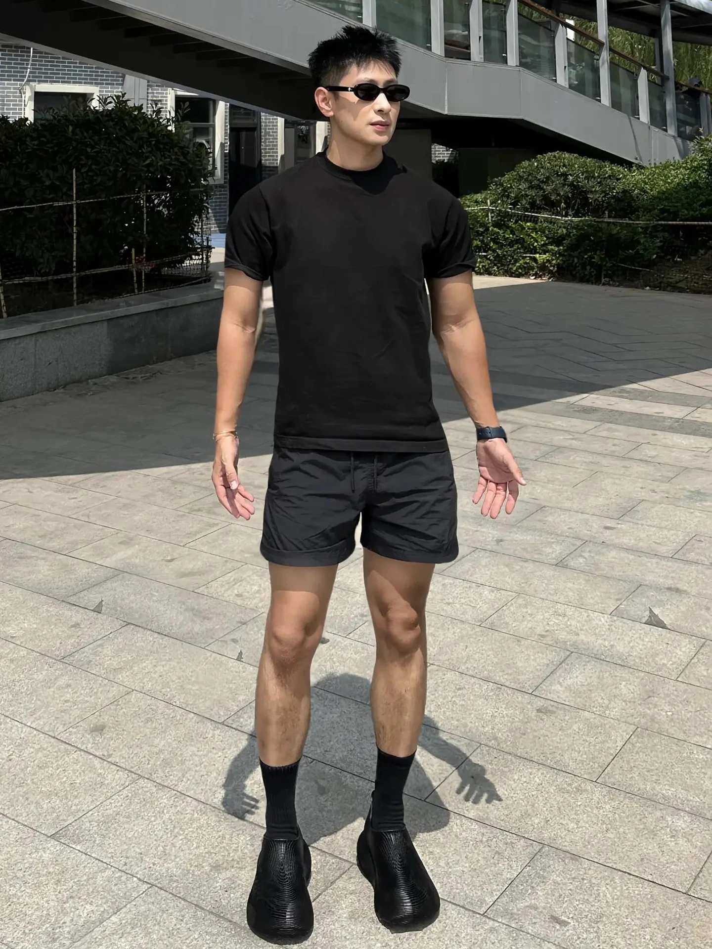 

Bla American Sports Qui Dry orts Men Summer Thin Outdoor Running Ice Silk Cycling Fourths Fitn orts Qui Dry Brea...