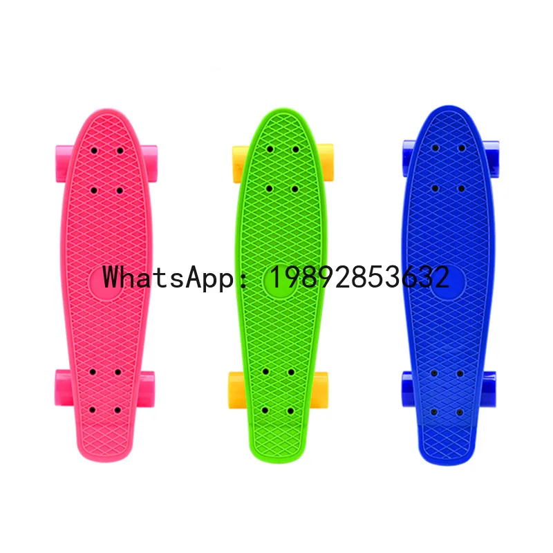 

HB22 inch plastic fish board skateboard single rocker skateboard color fish board